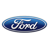 Ford logo in blue color and a white color background