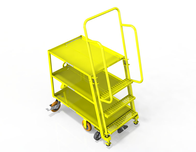 A Custom Upper cart in full yellow and a white background