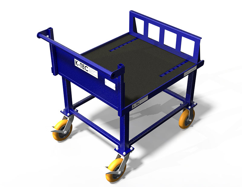 A Custom Upper cart in royal blue and black color