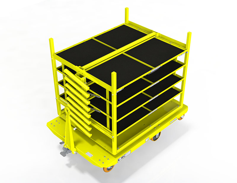 A Custom Upper cart in black and yellow color