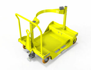 A Drum Cart in yellow color and a white background