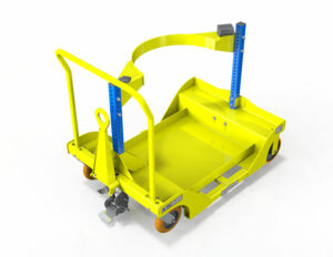 A Drum Cart in yellow color and a white background