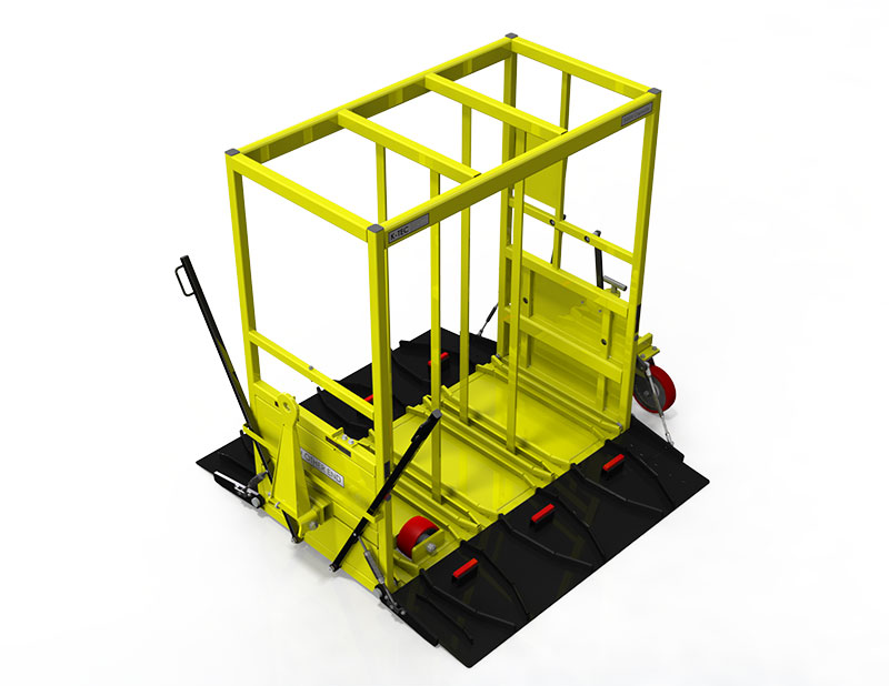 A Ramp Style machine in yellow color and a white background