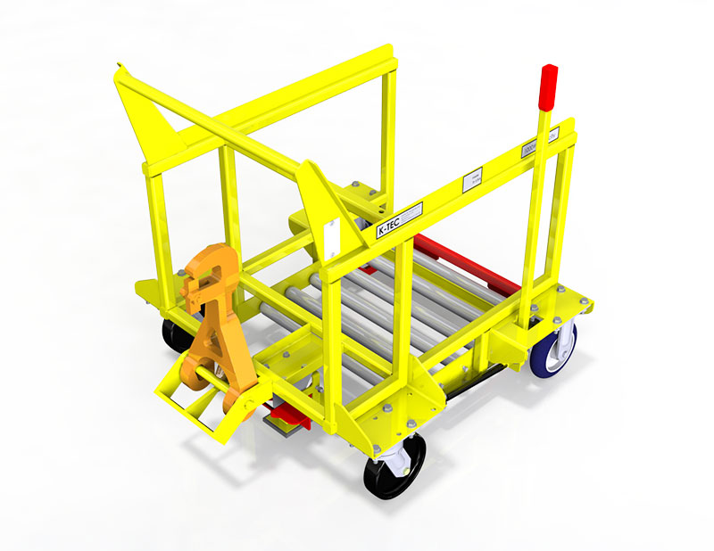 A yellow color Drum Cart with a yellow handle