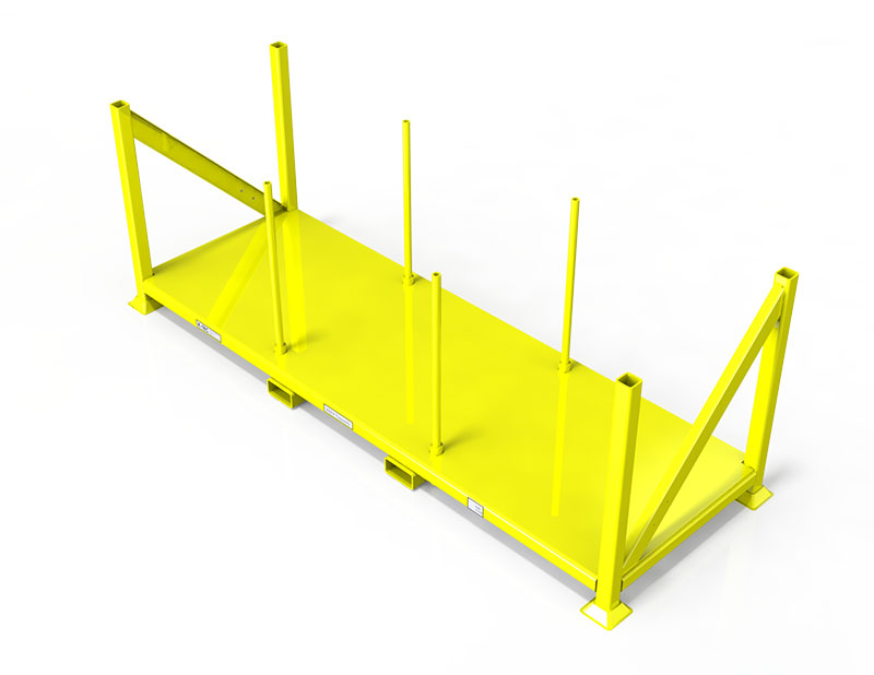 A Rack system in yellow color and a white background